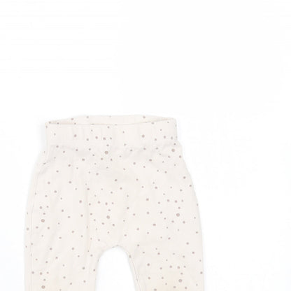 George Girls Beige Spotted Cotton  Trousers Size 6-9 Months   - leggings