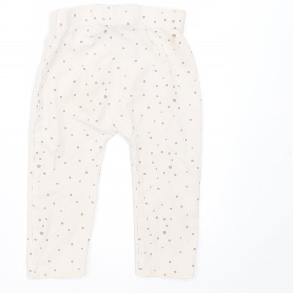 George Girls Beige Spotted Cotton  Trousers Size 6-9 Months   - leggings