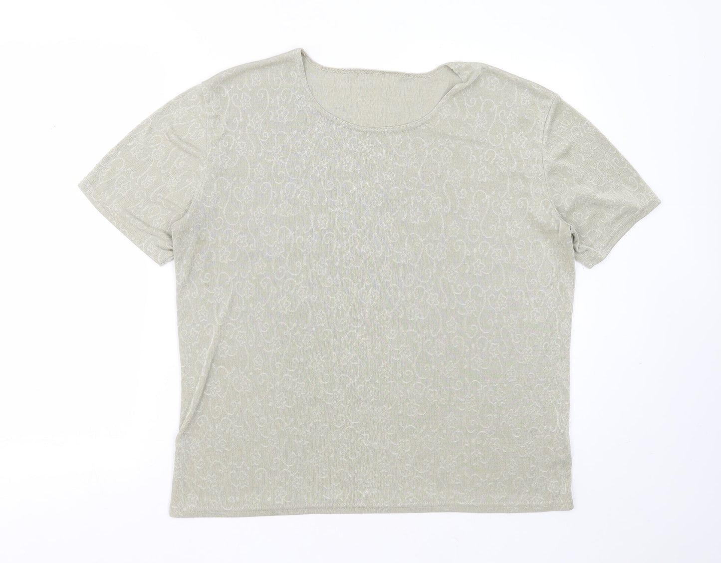 Womens UK Size L Preworn Green Basic T-Shirt