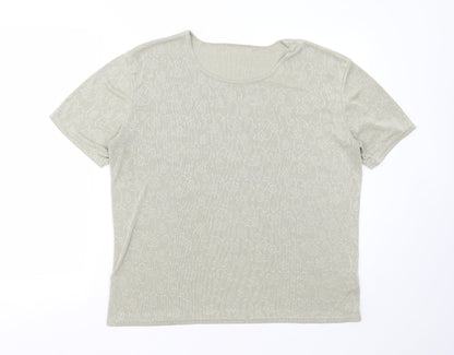 Womens UK Size L Preworn Green Basic T-Shirt