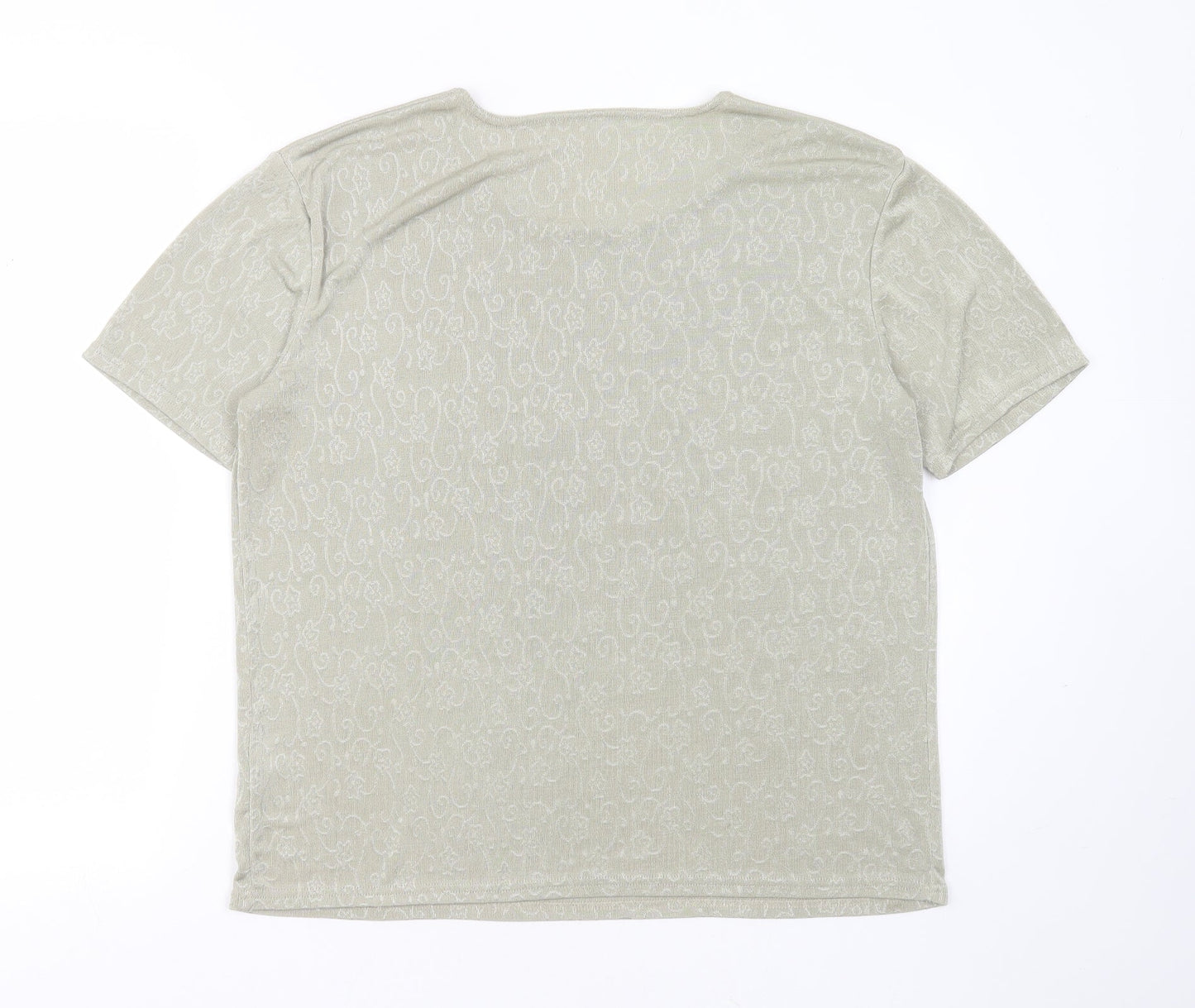 Womens UK Size L Preworn Green Basic T-Shirt