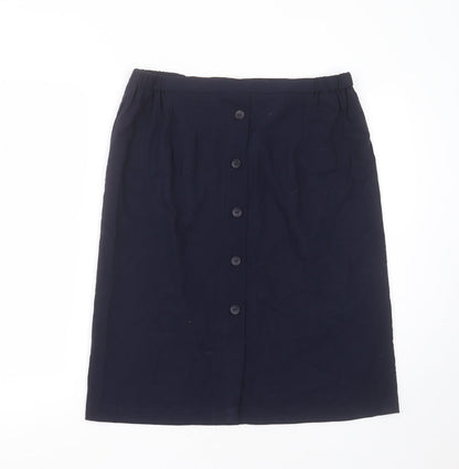 Preworn Womens Blue  Polyester Straight & Pencil Skirt Size 32 in