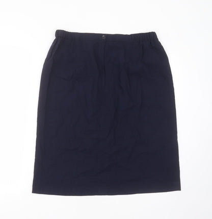 Preworn Womens Blue  Polyester Straight & Pencil Skirt Size 32 in