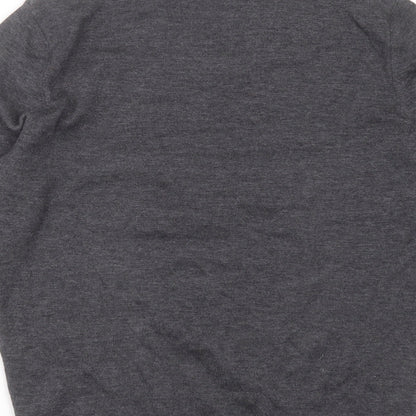 Fashion Friends Mens Grey V-Neck  Cotton Pullover Jumper Size M