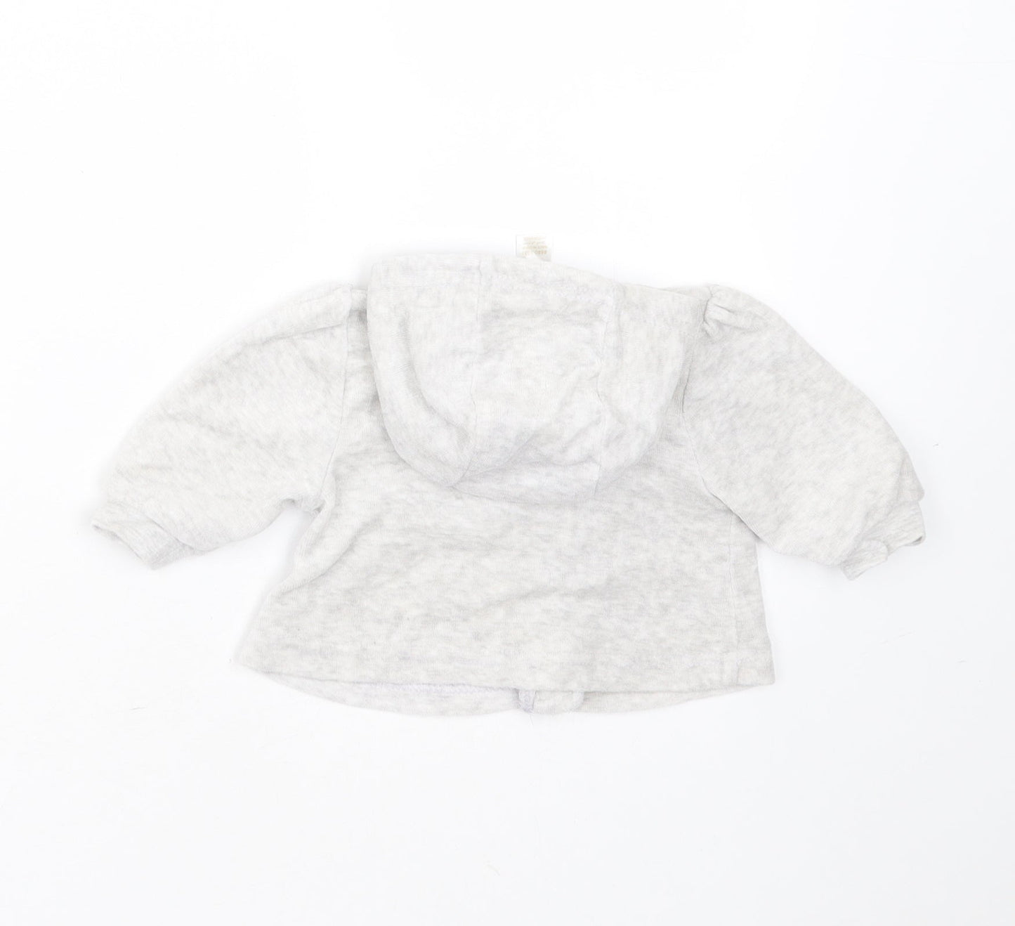 Baby Girls Grey  Cotton Full Zip Jumper Size 3-6 Months  Zip - hoodie
