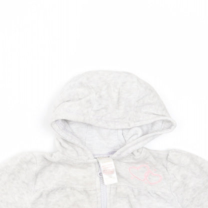 Baby Girls Grey  Cotton Full Zip Jumper Size 3-6 Months  Zip - hoodie