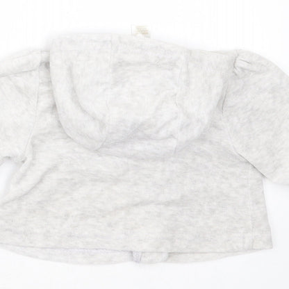 Baby Girls Grey  Cotton Full Zip Jumper Size 3-6 Months  Zip - hoodie