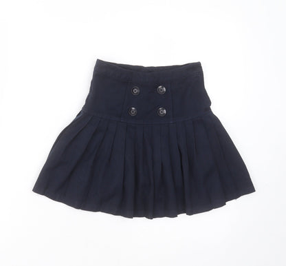 NEXT Girls Blue  Polyester A-Line Skirt Size 7 Years  Regular  - pleated