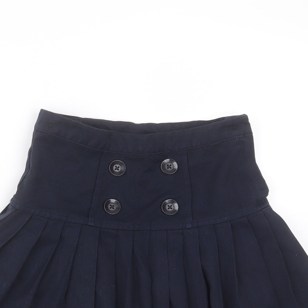 NEXT Girls Blue  Polyester A-Line Skirt Size 7 Years  Regular  - pleated