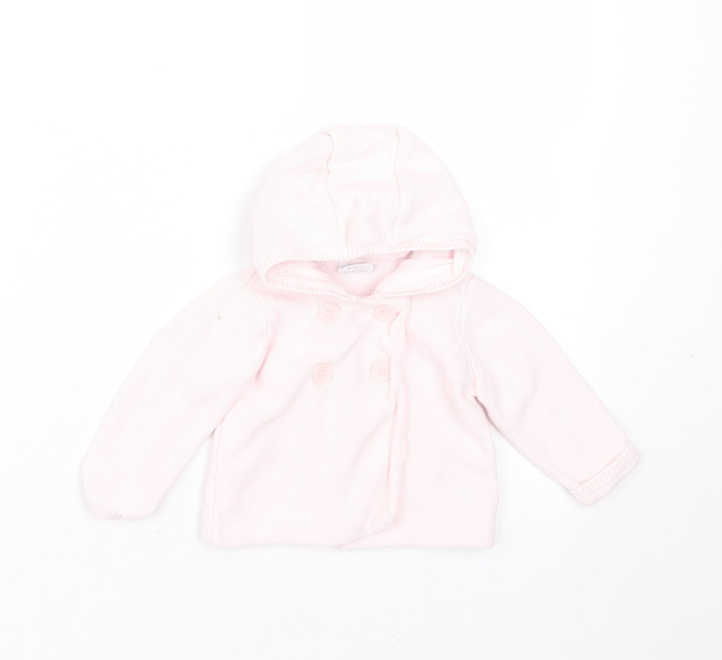 Mini Club Girls Pink  Cotton Cardigan Jumper Size 6-9 Months  Button - hoodie