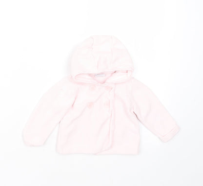 Mini Club Girls Pink  Cotton Cardigan Jumper Size 6-9 Months  Button - hoodie