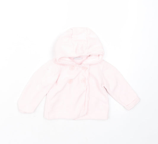 Mini Club Girls Pink  Cotton Cardigan Jumper Size 6-9 Months  Button - hoodie