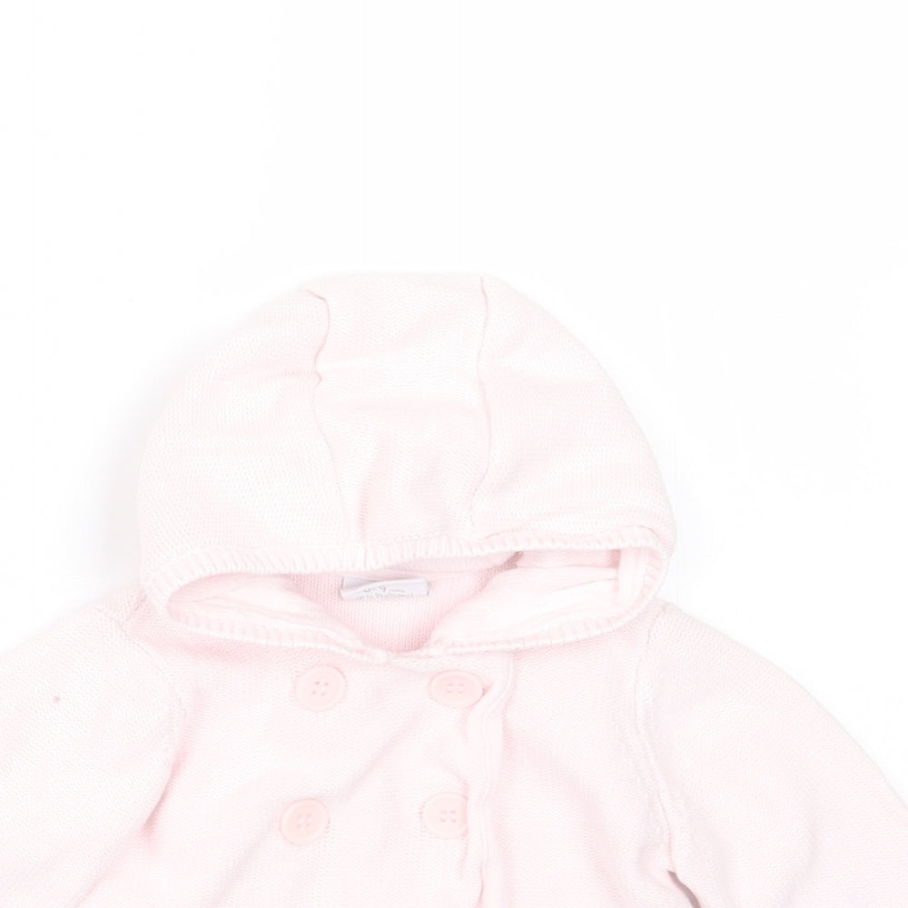 Mini Club Girls Pink  Cotton Cardigan Jumper Size 6-9 Months  Button - hoodie