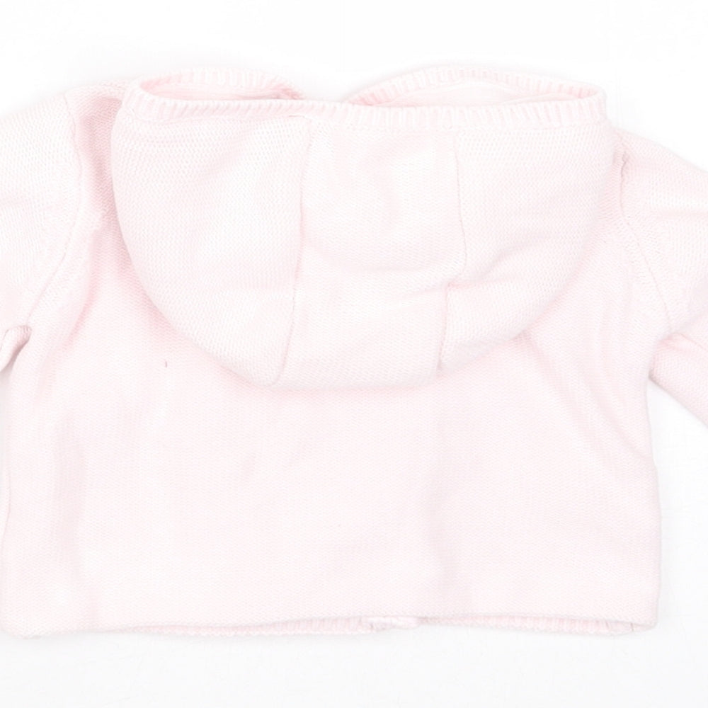 Mini Club Girls Pink  Cotton Cardigan Jumper Size 6-9 Months  Button - hoodie