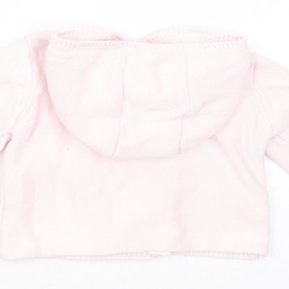 Mini Club Girls Pink  Cotton Cardigan Jumper Size 6-9 Months  Button - hoodie