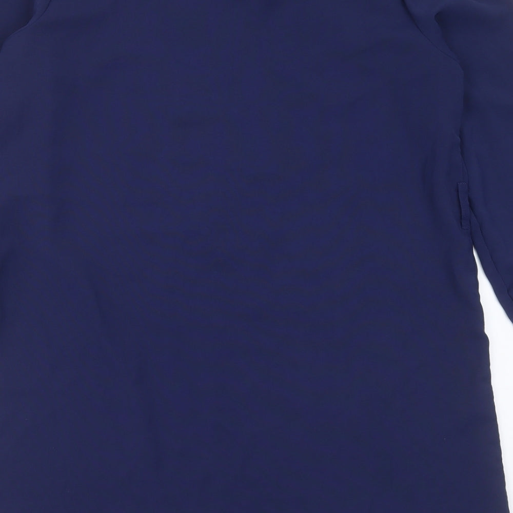 SheIn Womens Blue  Polyester Shift  Size L  V-Neck