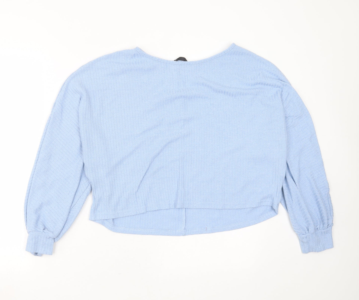 SheIn Womens Blue Round Neck Striped Polyester Pullover Jumper Size L