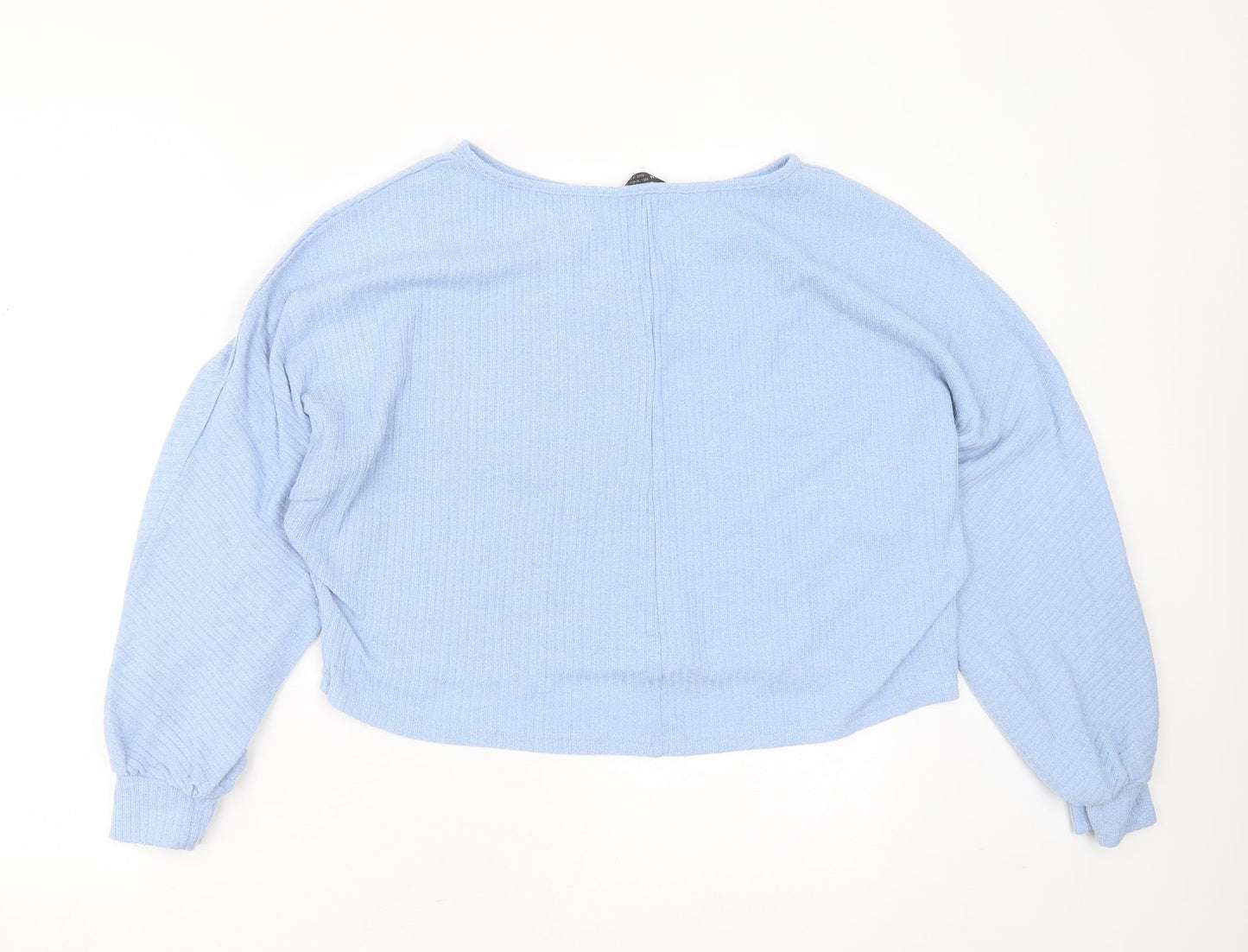 SheIn Womens Blue Round Neck Striped Polyester Pullover Jumper Size L