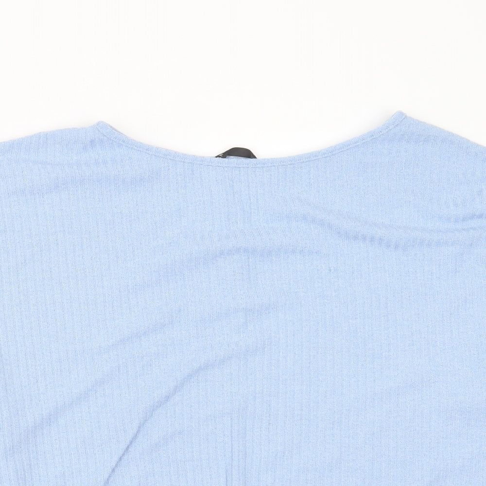 SheIn Womens Blue Round Neck Striped Polyester Pullover Jumper Size L