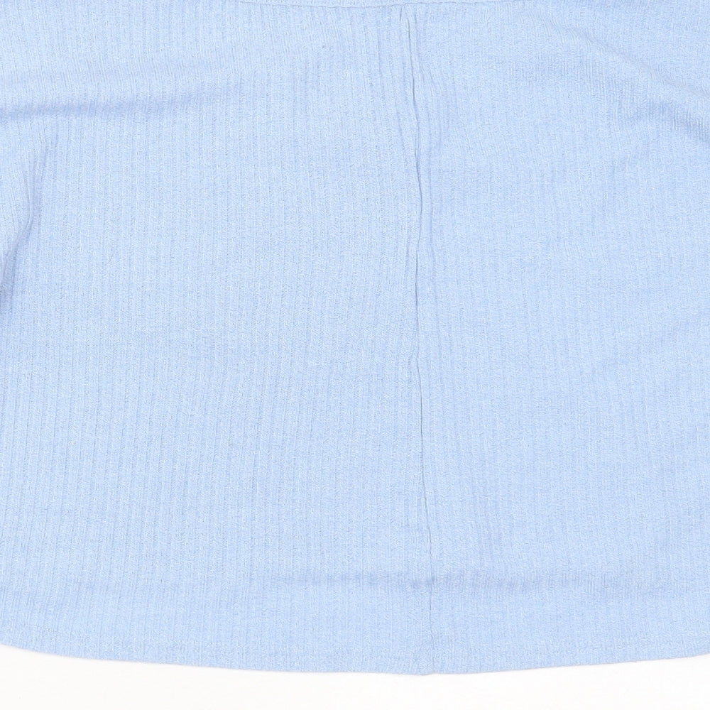 SheIn Womens Blue Round Neck Striped Polyester Pullover Jumper Size L