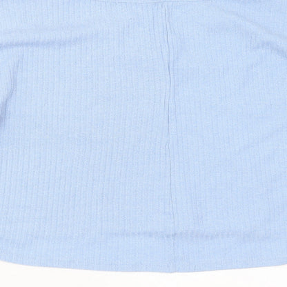 SheIn Womens Blue Round Neck Striped Polyester Pullover Jumper Size L