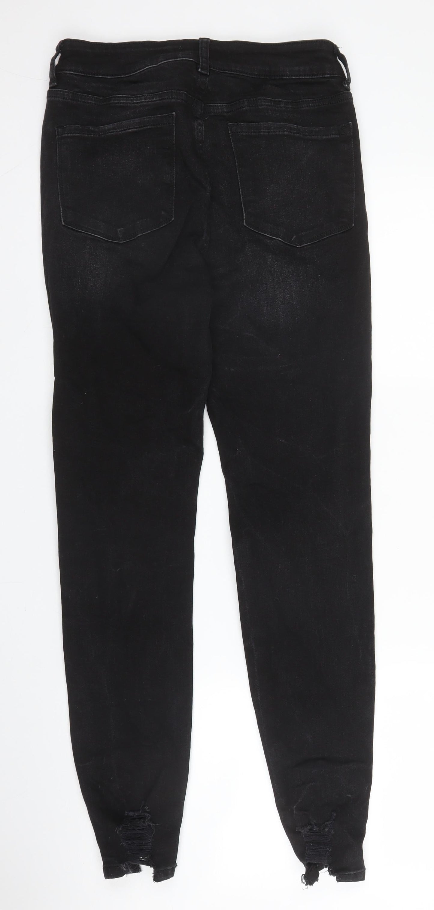 Primark Womens Black  Cotton Skinny Jeans Size 10 L28 in Regular Zip