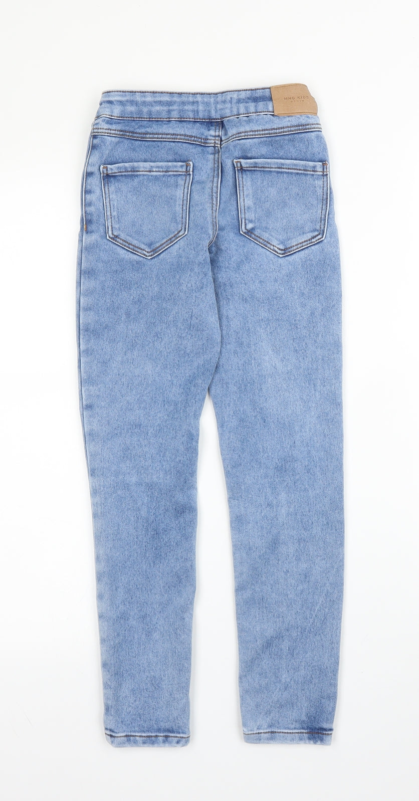 Mango Girls Blue  Cotton Skinny Jeans Size 9 Months L22 in Regular Zip