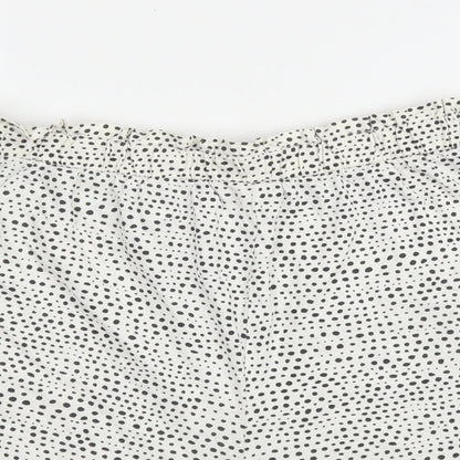 H&M Womens Beige Animal Print Cotton Bermuda Shorts Size S  Regular  - Spotted print