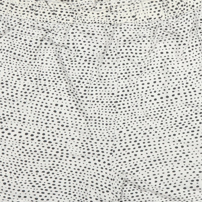 H&M Womens Beige Animal Print Cotton Bermuda Shorts Size S  Regular  - Spotted print