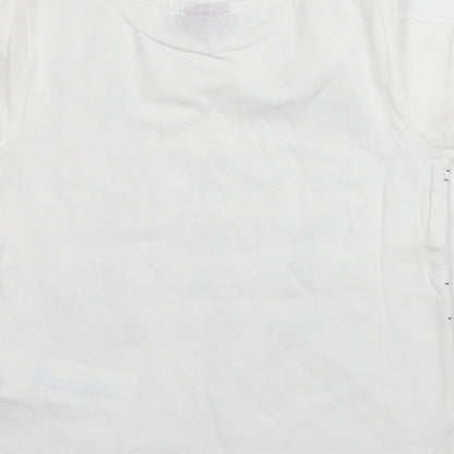 Sergent Major Boys White  Cotton Basic T-Shirt Size 2 Years Round Neck