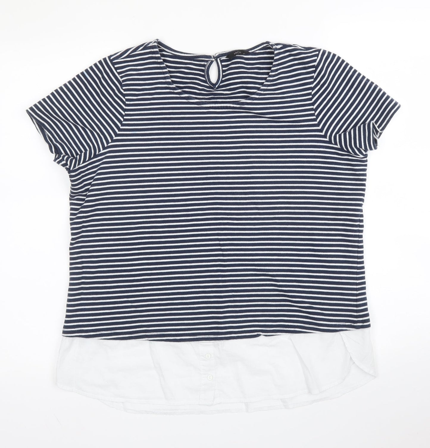 Womens UK Size 14 M&Co Blue Basic Blouse