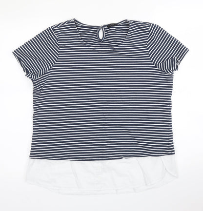 Womens UK Size 14 M&Co Blue Basic Blouse