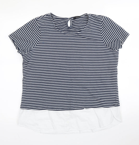 Womens UK Size 14 M&Co Blue Basic Blouse