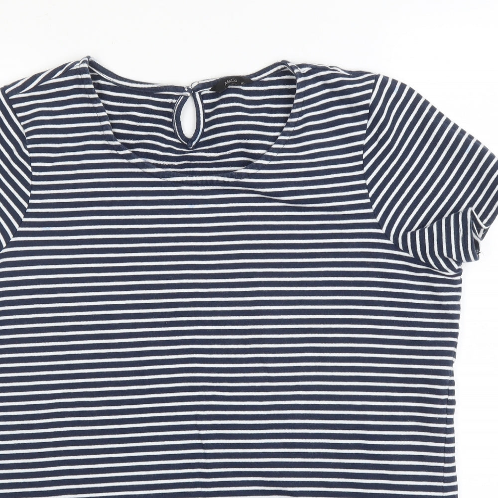 Womens UK Size 14 M&Co Blue Basic Blouse