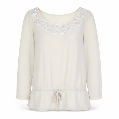 Womens UK Size 10 Epilogue Beige Basic Blouse