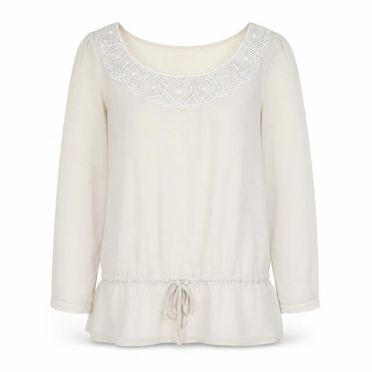 Womens UK Size 10 Epilogue Beige Basic Blouse