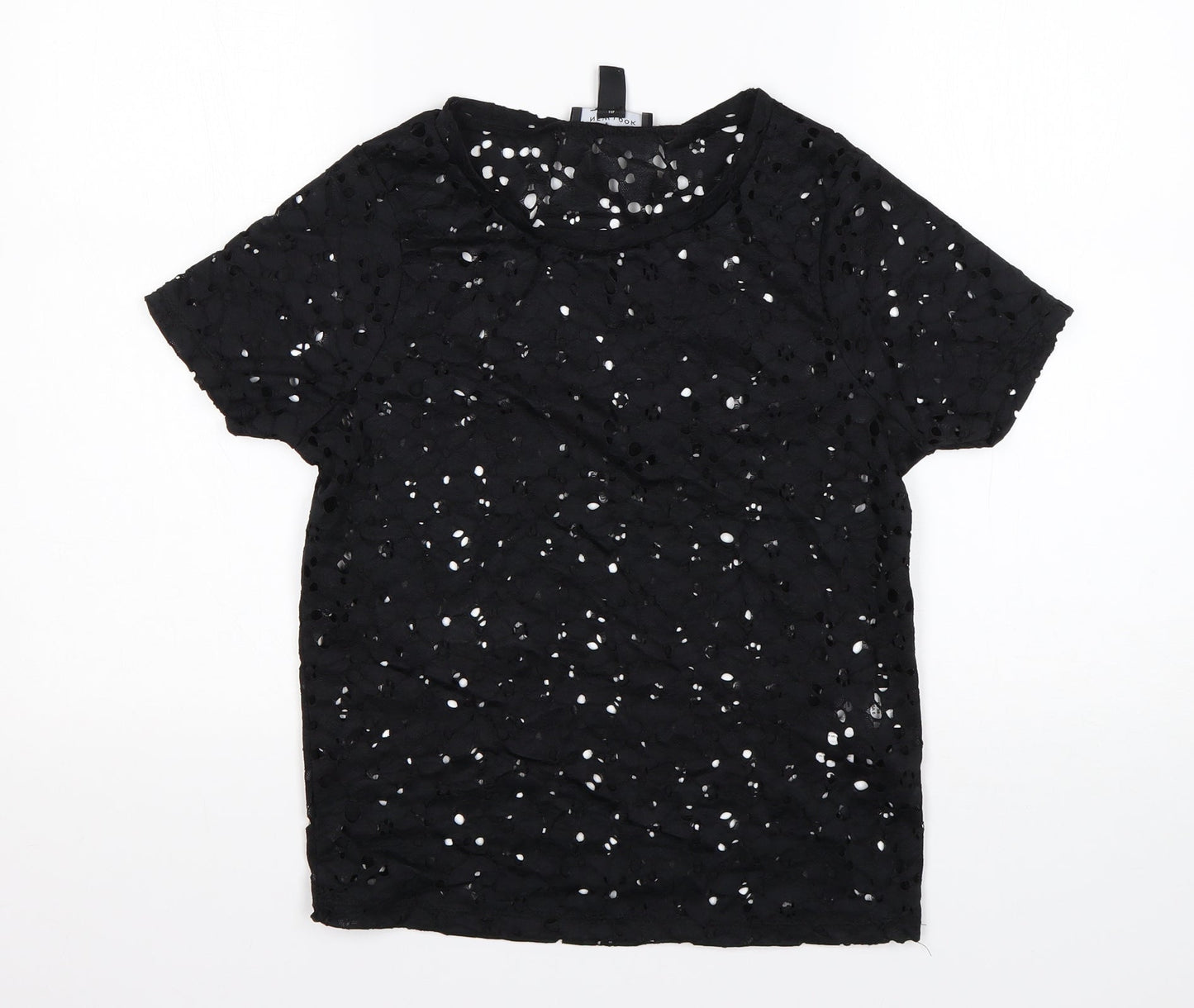 Womens UK Size 10 New Look Black Basic Blouse