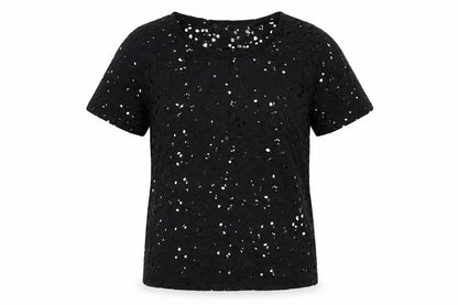 Womens UK Size 10 New Look Black Basic Blouse