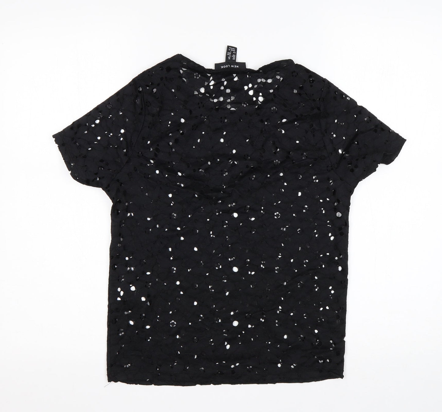Womens UK Size 10 New Look Black Basic Blouse
