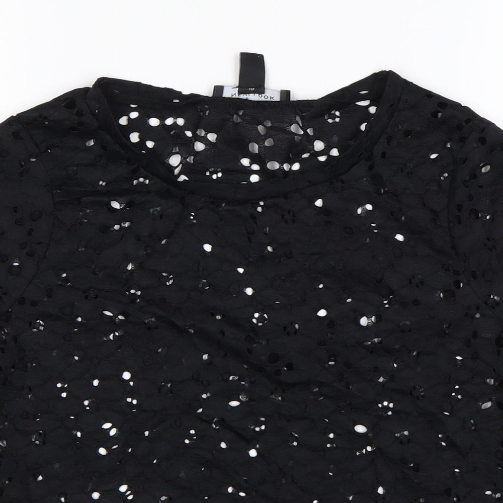 Womens UK Size 10 New Look Black Basic Blouse