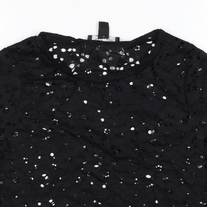 Womens UK Size 10 New Look Black Basic Blouse