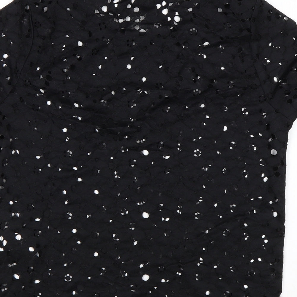 Womens UK Size 10 New Look Black Basic Blouse