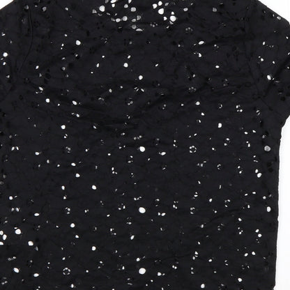 Womens UK Size 10 New Look Black Basic Blouse