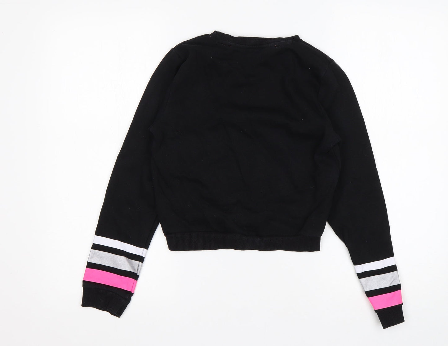 PEP&CO Girls Black  Cotton Pullover Sweatshirt Size 10-11 Years