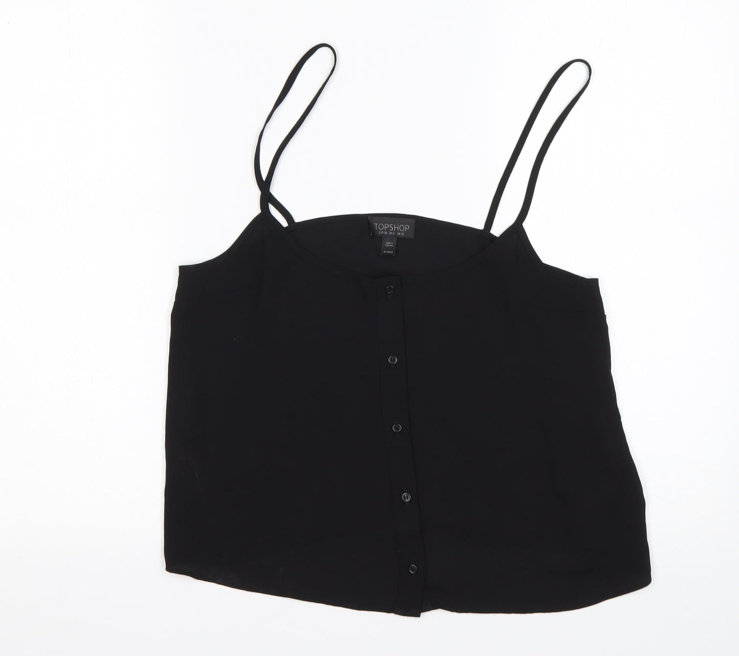 Womens UK Size 10 Topshop Black Basic Tank