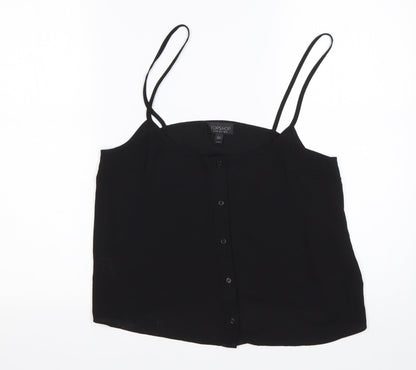Womens UK Size 10 Topshop Black Basic Tank