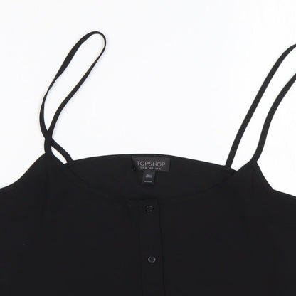 Womens UK Size 10 Topshop Black Basic Tank