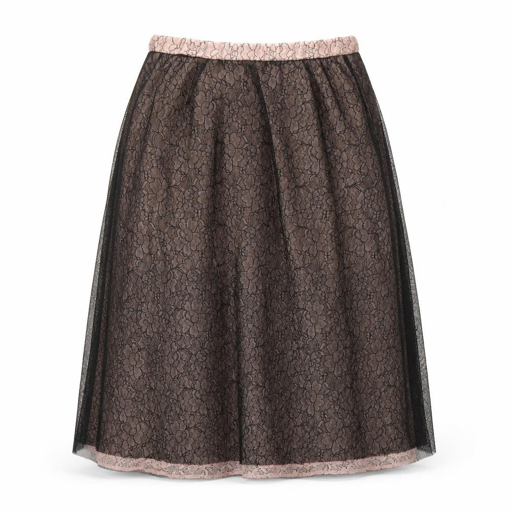 Front view of Sisley women’s multicoloured floral polyamide a-line skirt, size XL