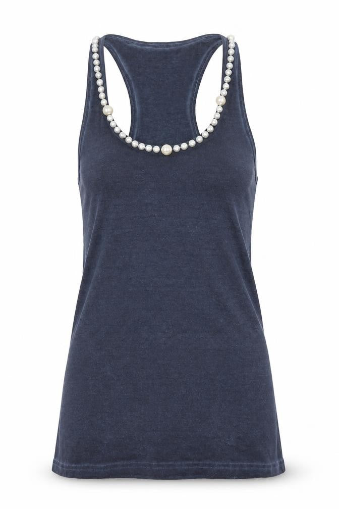 Womens UK Size XS Brave Soul Blue Basic Tank
