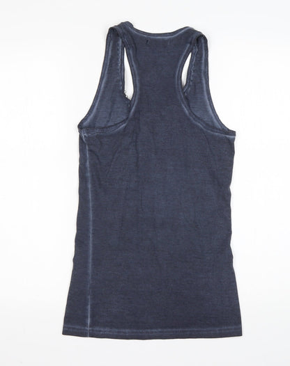 Womens UK Size XS Brave Soul Blue Basic Tank